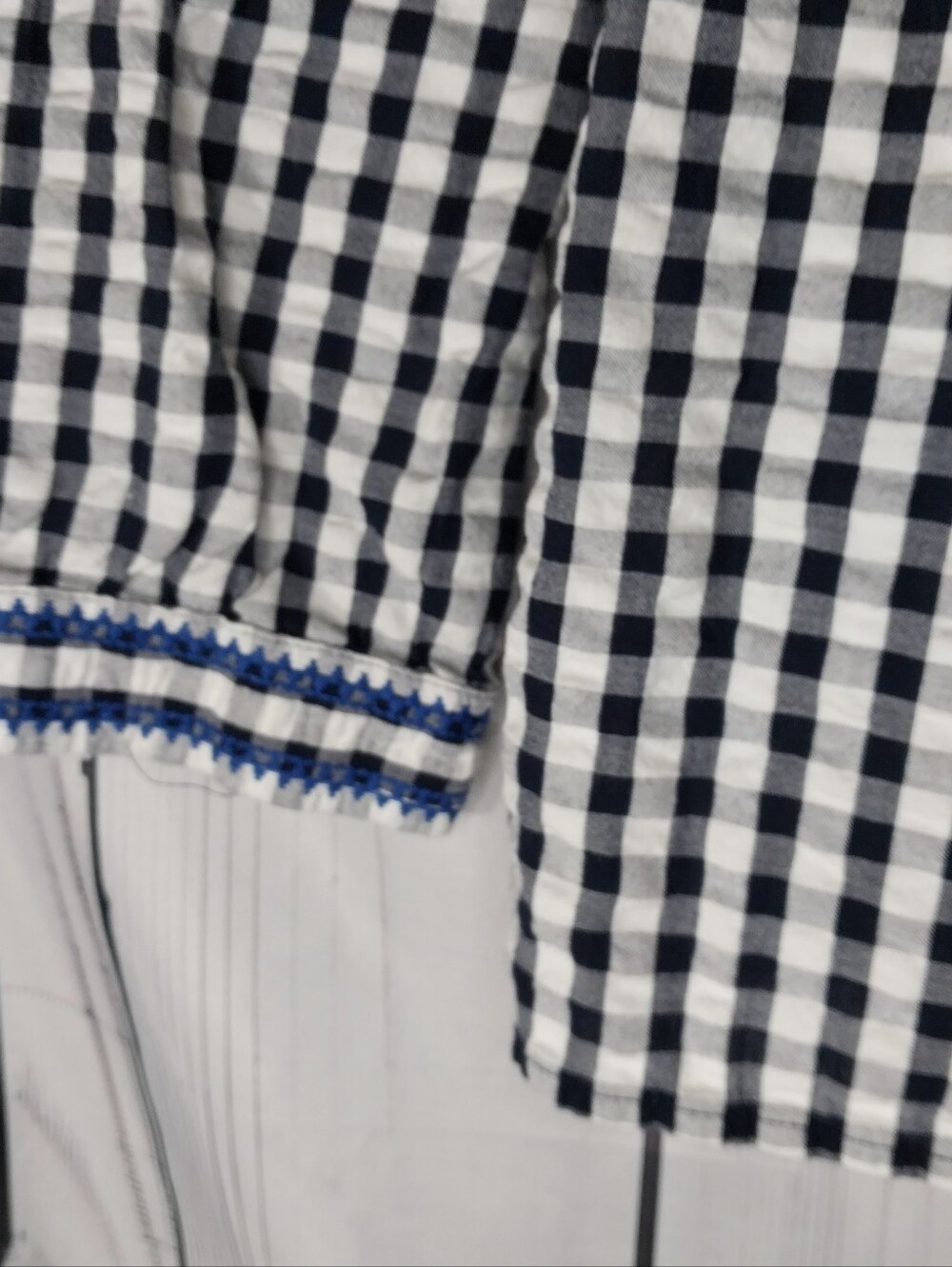 J.Crew Factory Long Sleeve Embroidered Preppy Chic Gingham Relaxed Peasant Top - Picture 5 of 10